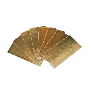 5 semelles pour bûches 29x10cm dorées Patisdecor
